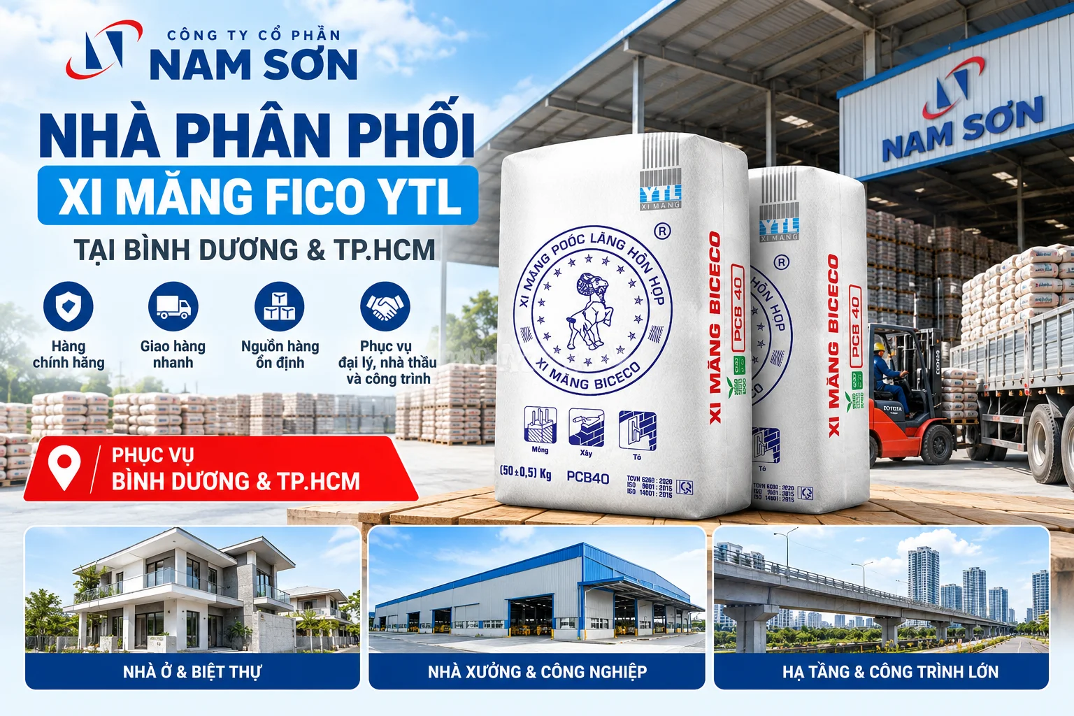 Nhà Phân Phối Xi Măng FICO YTL Tại Bình Dương – Công Ty Cổ Phần Nam